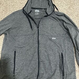 American Eagle Outfitters Men's Charcoal Zip-Up Sweater